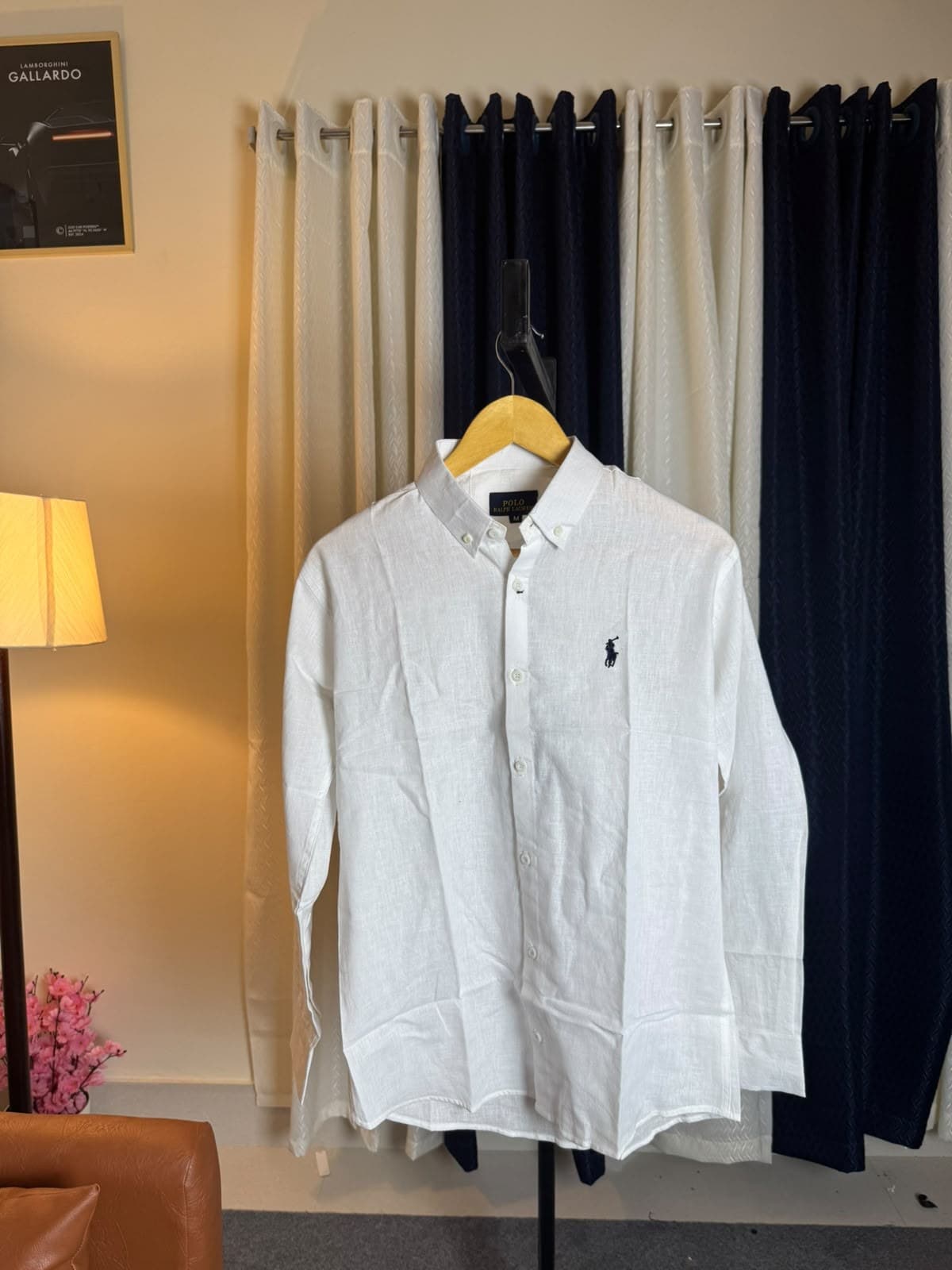 Remi Cotton Shirt Combo - White + Sky Blue angle 3