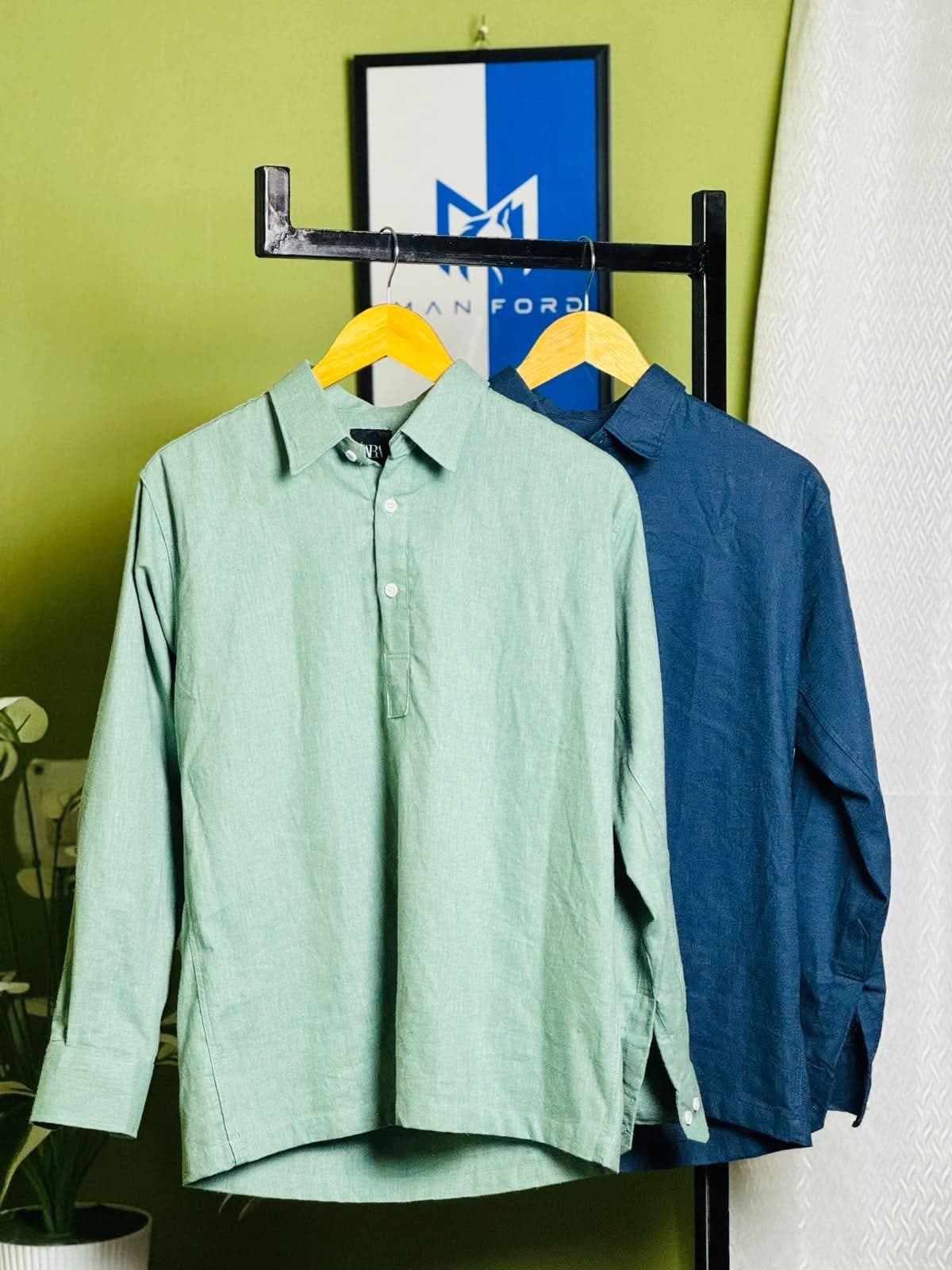 Remi Cotton Katua Combo - Navy Blue + Mint Green
