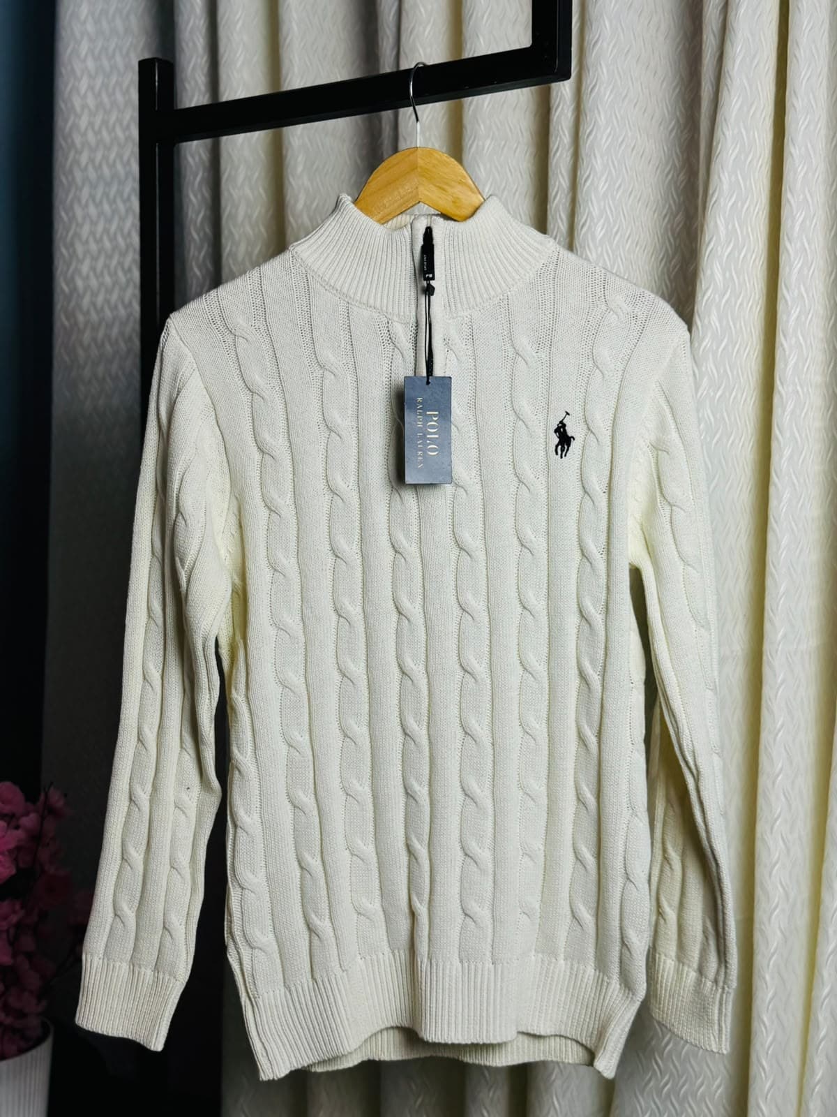 Cable Knit Sweater - White