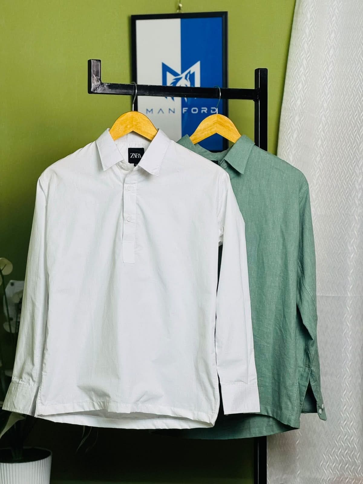 Remi Cotton Katua Combo - White + Mint Green
